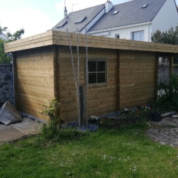 Abri de jardin en bois Toit Terrasse avec auvent Abri de jardin en bois Toit Terrasse avec auvent